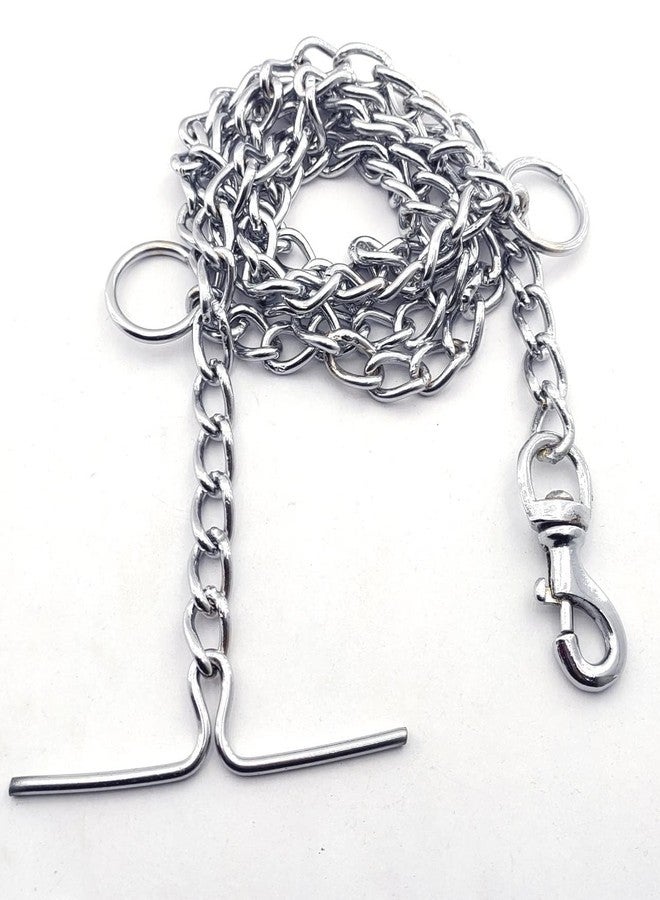 Pups&Pets Dog Chain Silver Leash Heavy Duty Durable Chain with Heavy Hook (L - 60 Inch) Chain No - 8, (Medium & Large Dog- Chain Weight: 500 GM) - Image 1